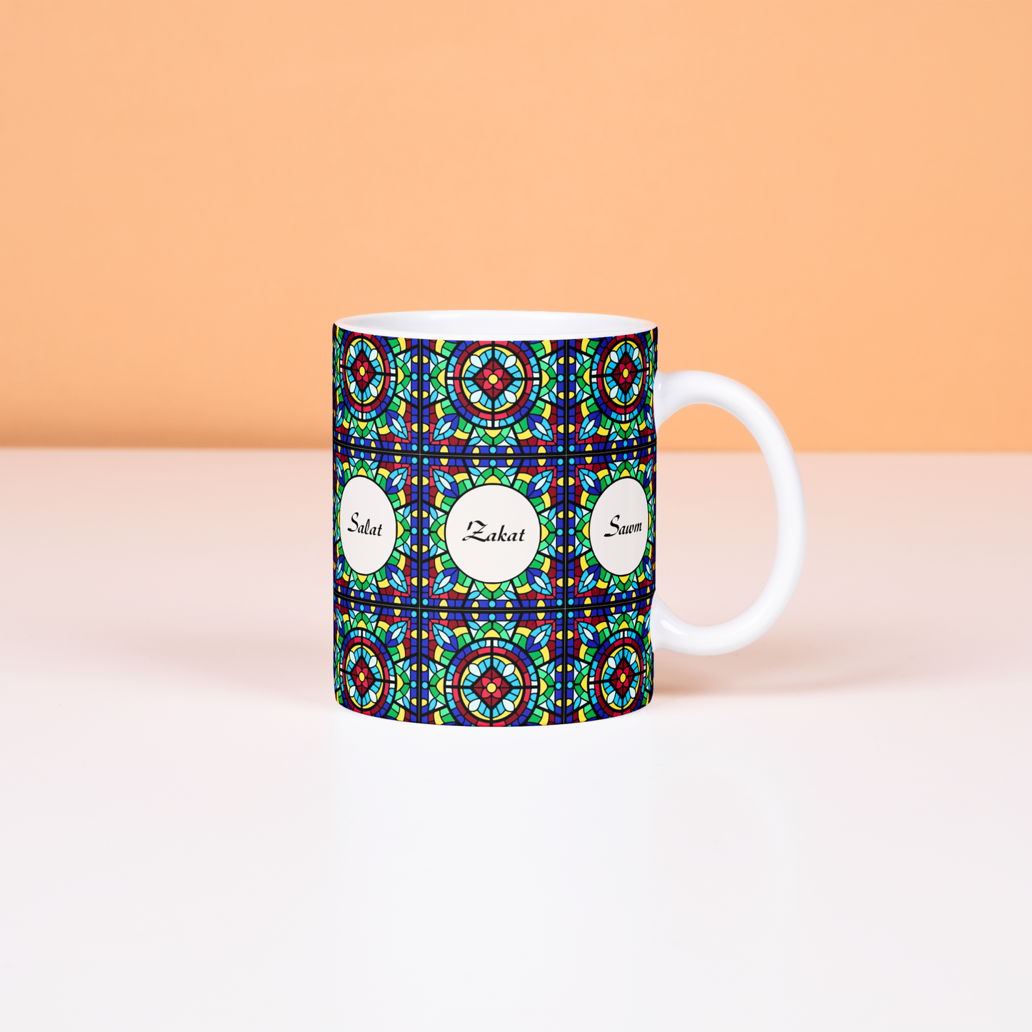 Glass Mosaic - Classic | Islamic Mug | Arabic Calligraphy | Islamic Gift | Design on Both Sides