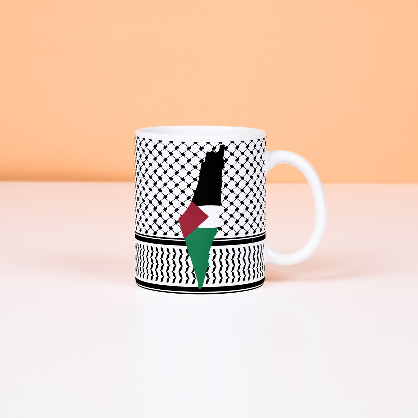 Palestine - Keffiyeh | Islamic Mug | Arabic Calligraphy | Islamic Gift | Design on Both Sides