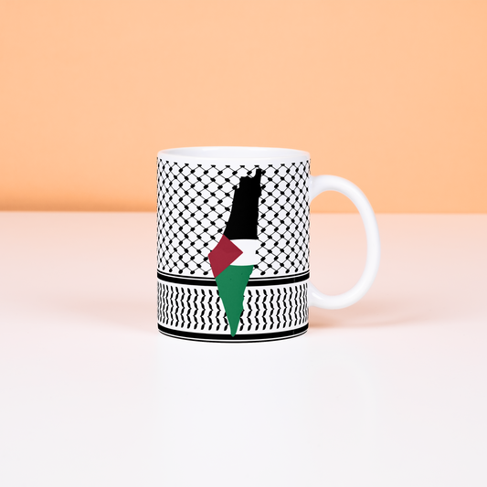 Palestine - Keffiyeh | Islamic Mug | Arabic Calligraphy | Islamic Gift | Design on Both Sides