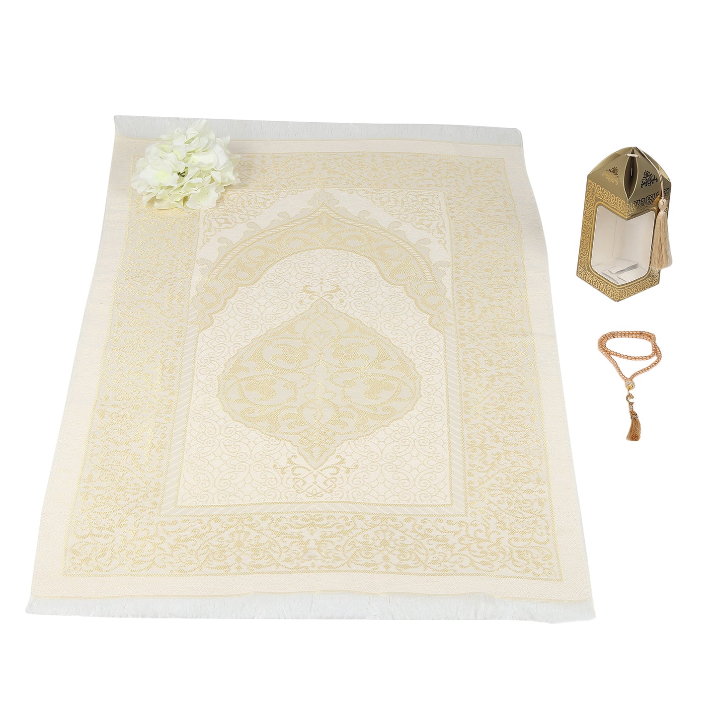 Iman Store - Gold Islamic Lantern shape Prayer Mat Gift Box | Islamic Gift | Eid Gift | Ramadan Favors