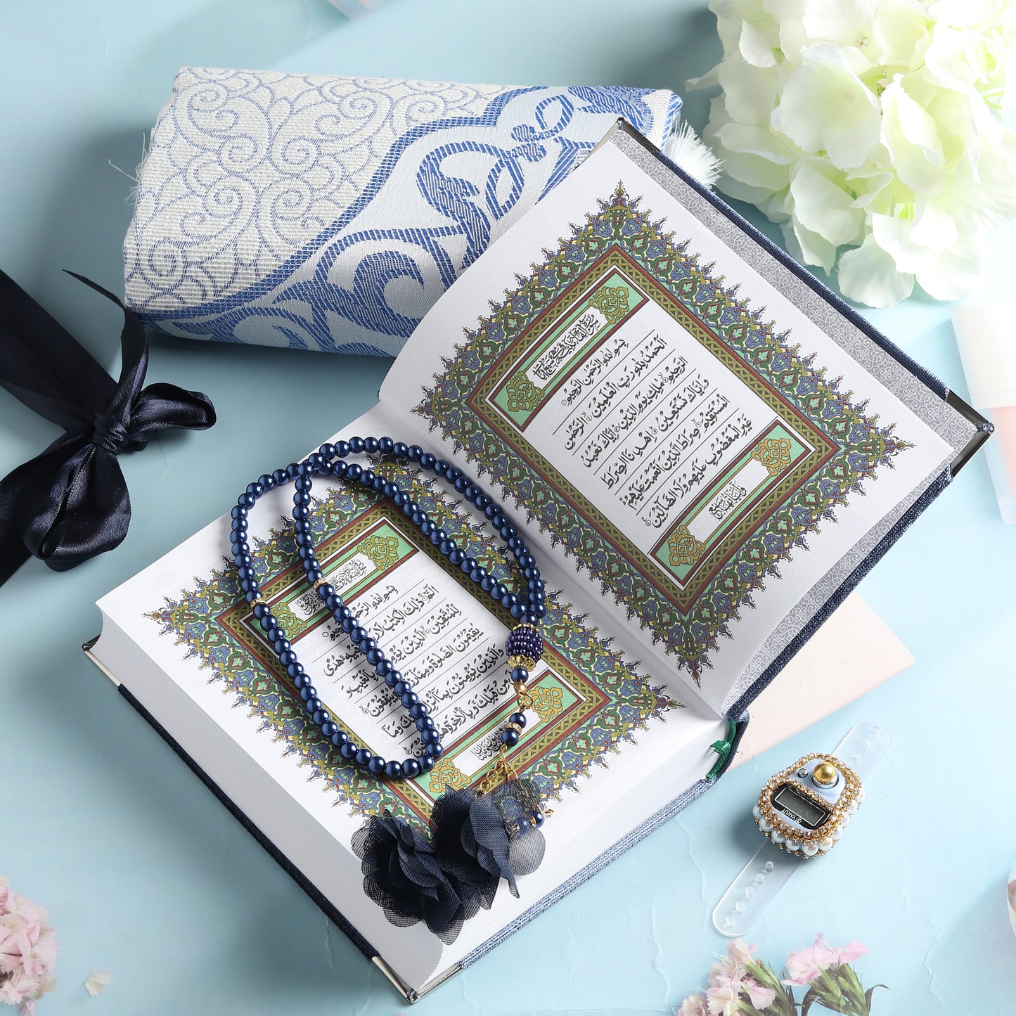 Turkish Quran Gift Set - Royal Blue - 4 items
