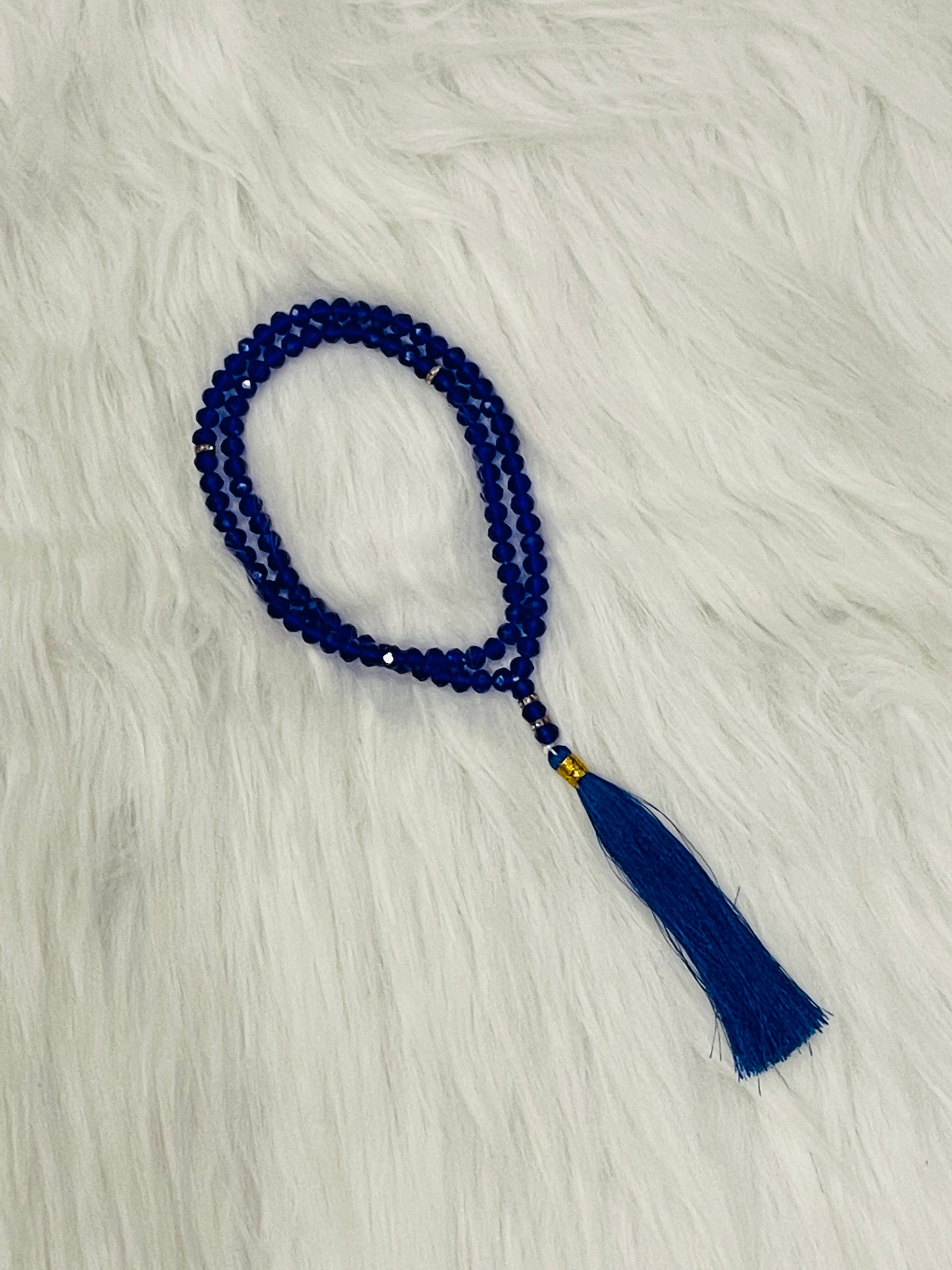 Dark Blue Crystal Beads Tasbeeh | Prayer beads