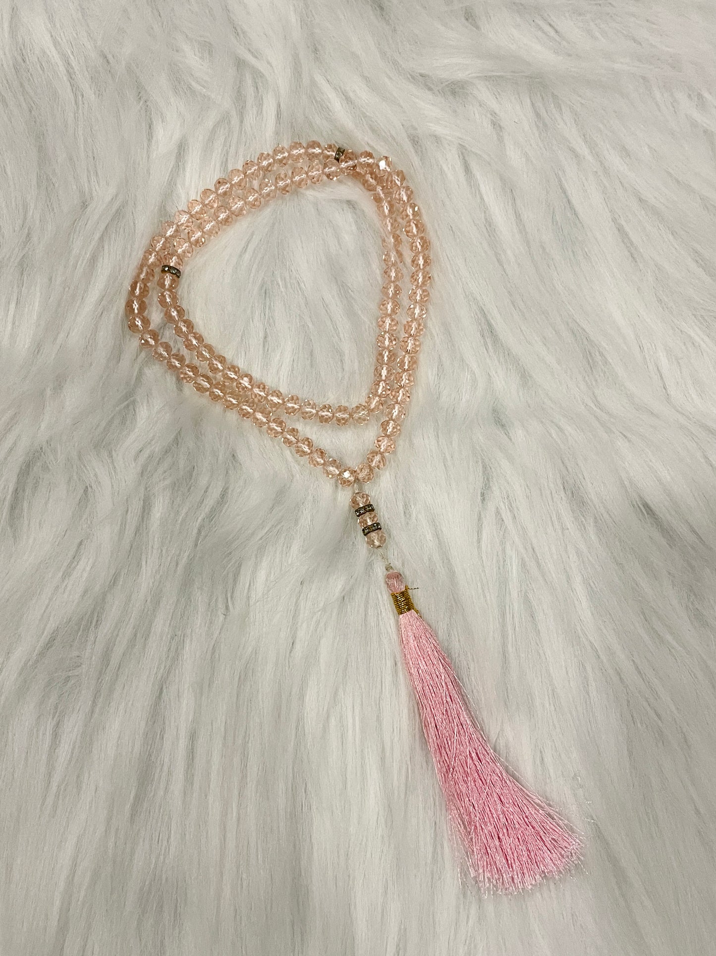 Rose Pink Crystal Beads Tasbeeh | Prayer beads