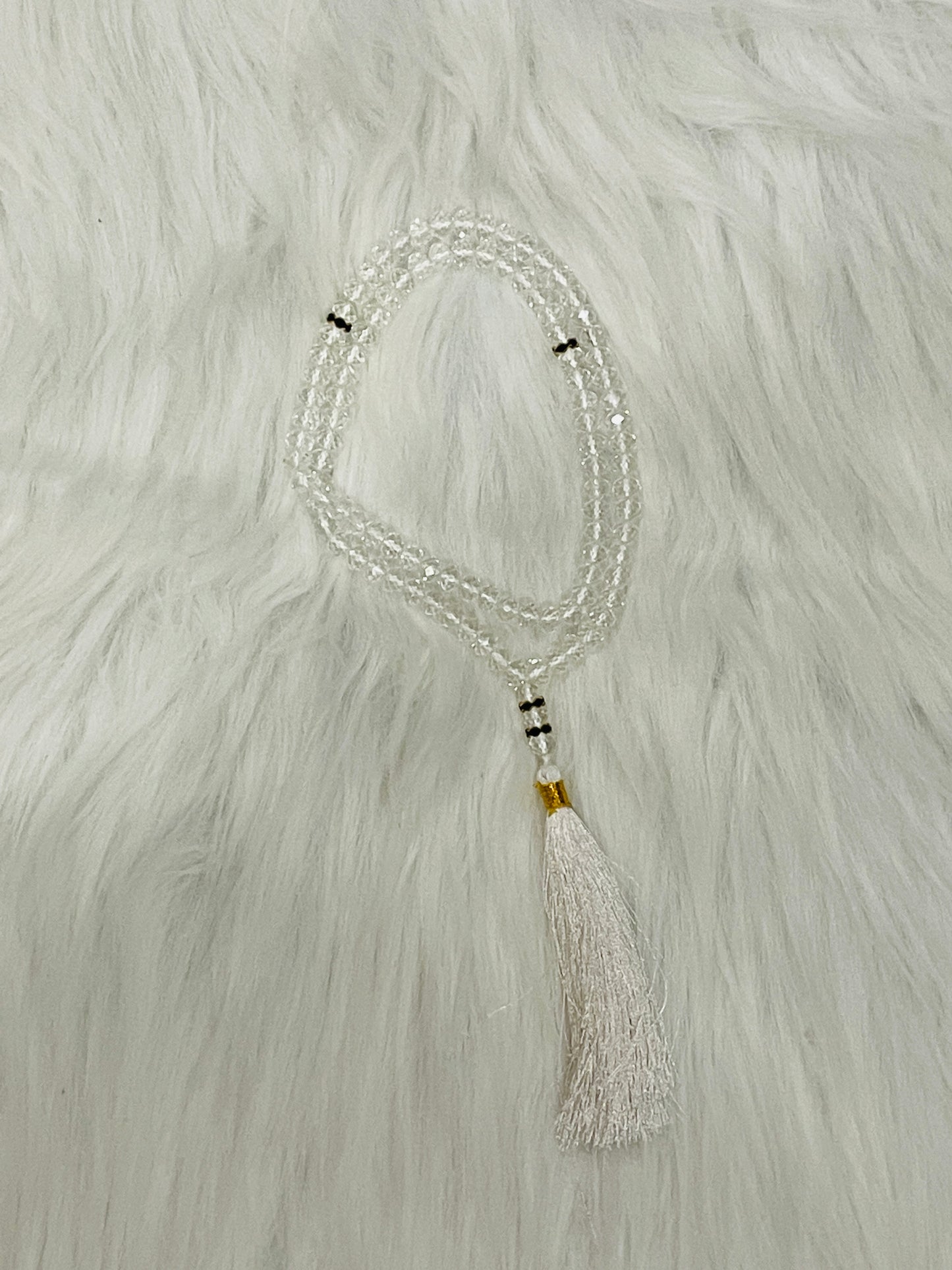 White Crystal Beads Tasbeeh | Prayer beads