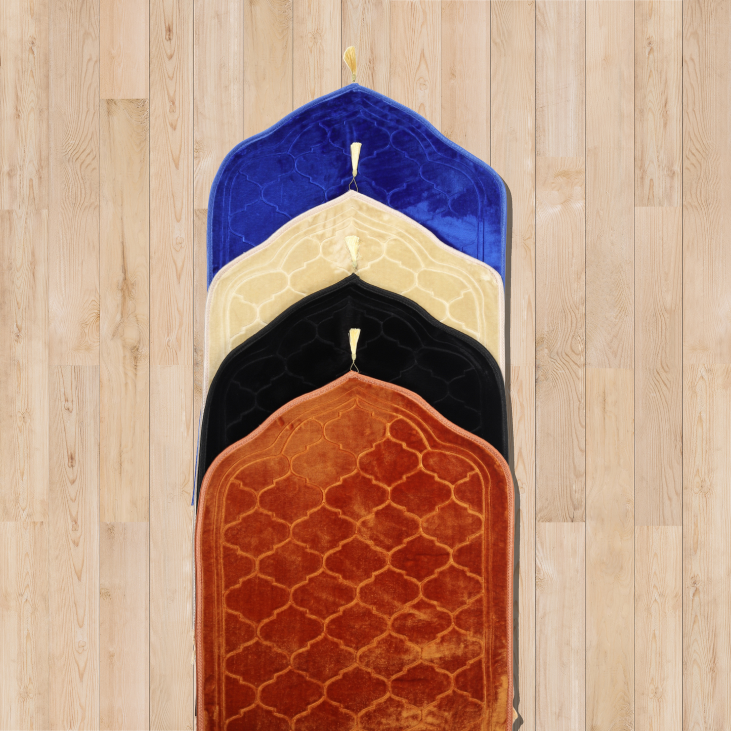 Flannel Embossed Dome Shaped Worship Blanket Prayer Mat | Golden Brown