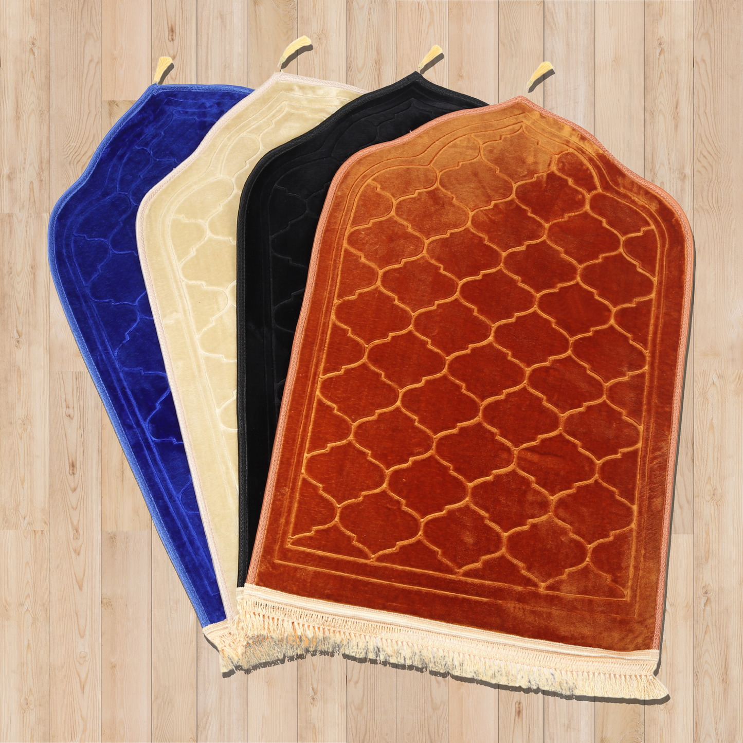 Flannel Embossed Dome Shaped Worship Blanket Prayer Mat | Golden Brown
