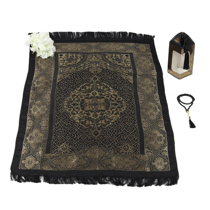 Iman Store - Black Islamic Lantern shape Prayer Mat Gift Box | Muslim Birthday Gift, Eid |Ramadan Gift | Ameen Favors