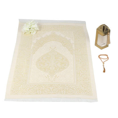 Iman Store - Gold Islamic Lantern shape Prayer Mat Gift Box | Islamic Gift | Eid Gift | Ramadan Favors