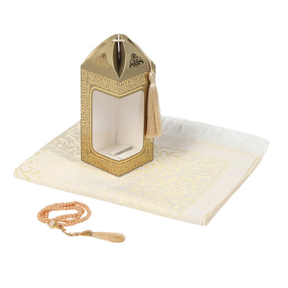 Iman Store - Gold Islamic Lantern shape Prayer Mat Gift Box | Islamic Gift | Eid Gift | Ramadan Favors
