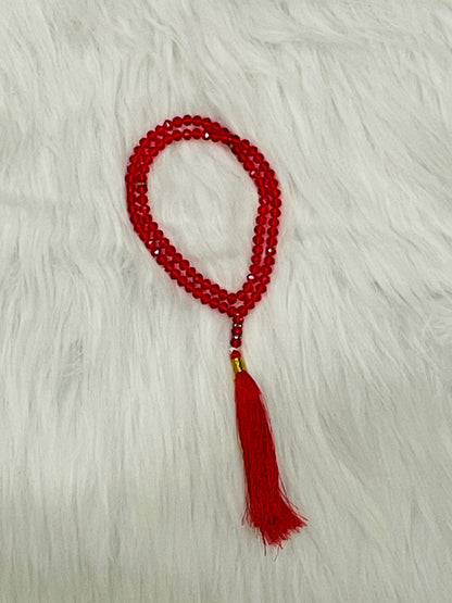 Red Crystal Beads Tasbeeh | Prayer beads